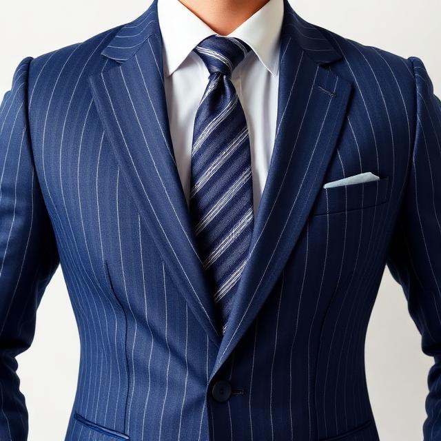 TARZ coat, Navy Blue Pinstripe